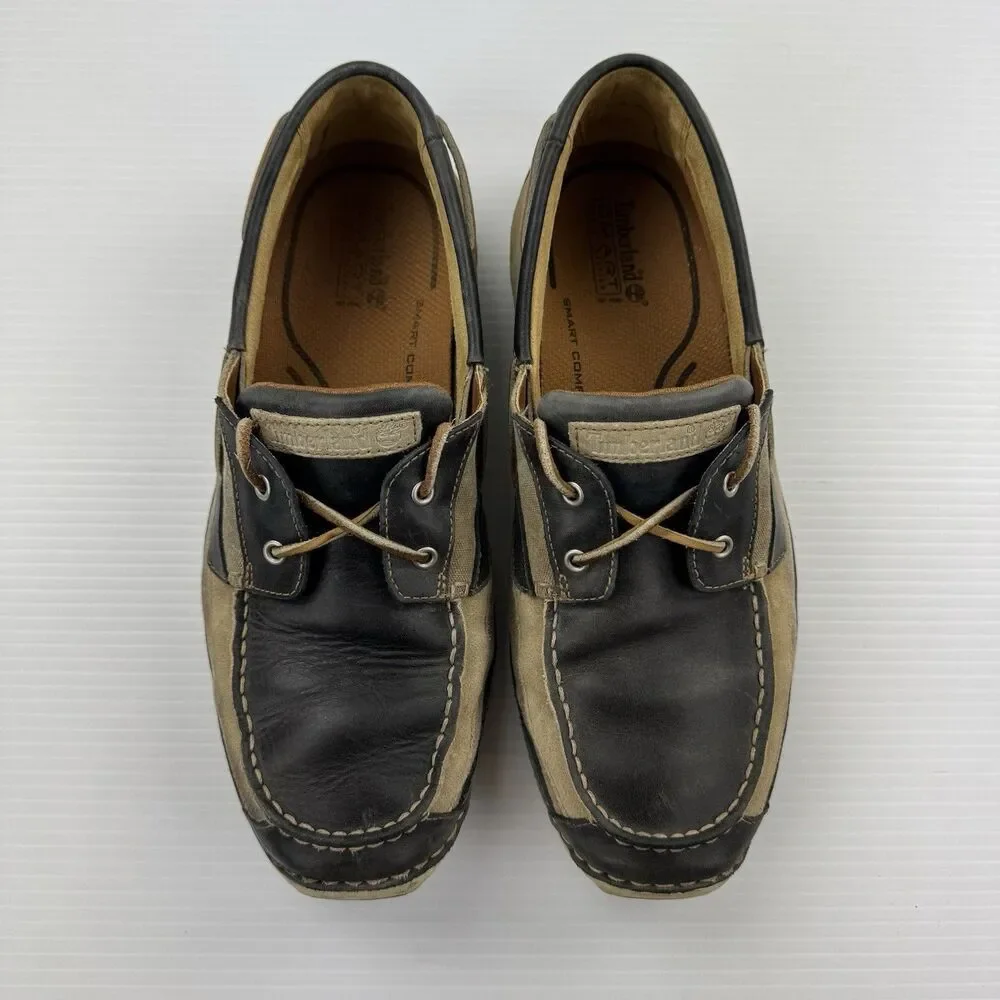 Timberland Men’s Annapolis 2I Leather Boat Shoes Blue Size 12 M Moc Toe